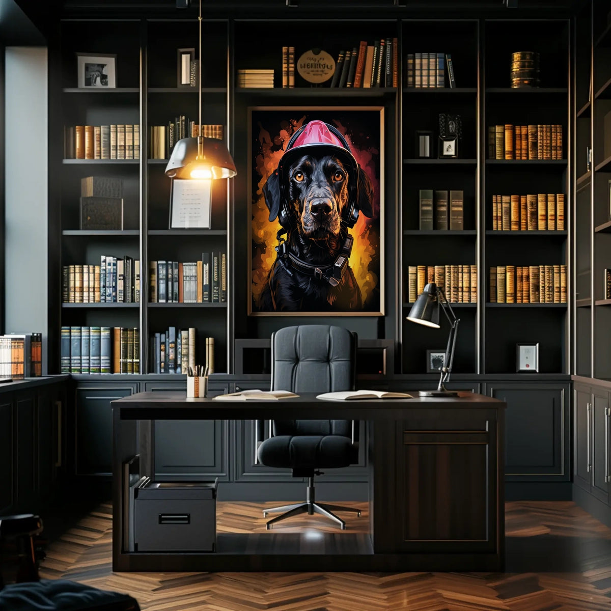 Firefighter Dog Poster