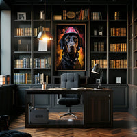 Firefighter Dog Poster