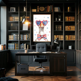 Goose With American Flag Sunglasses Illustration Poster