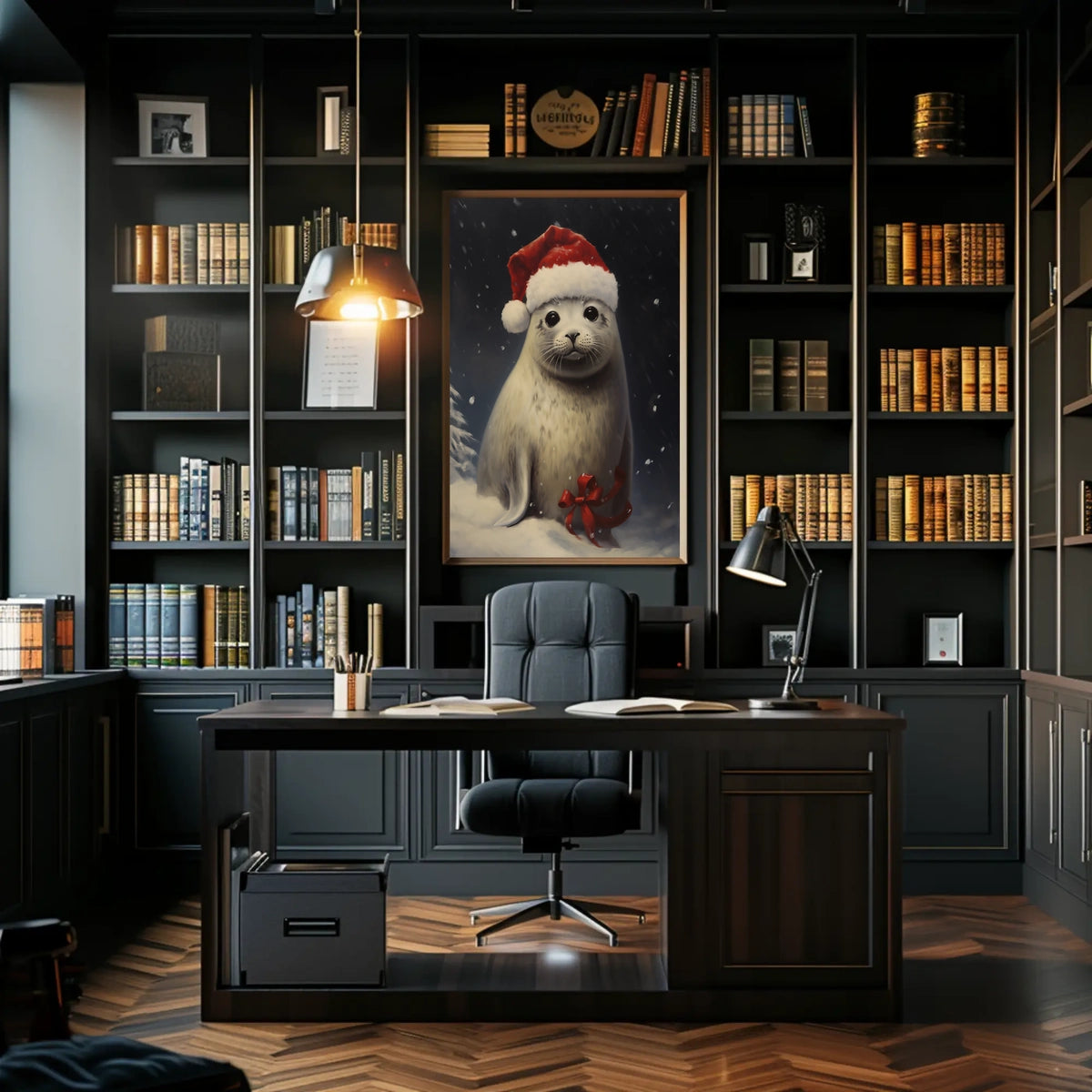 Festive Seal In Winter Wonderland Poster