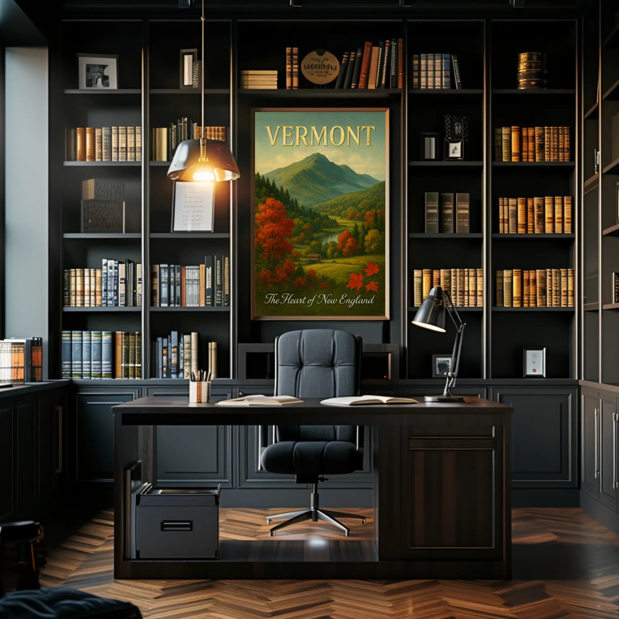 Vermont Autumn Landscape Travel Poster
