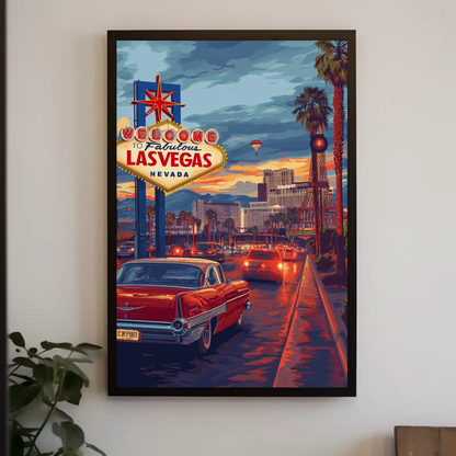 Vintage Travel Poster - Las Vegas, Nevada Lights