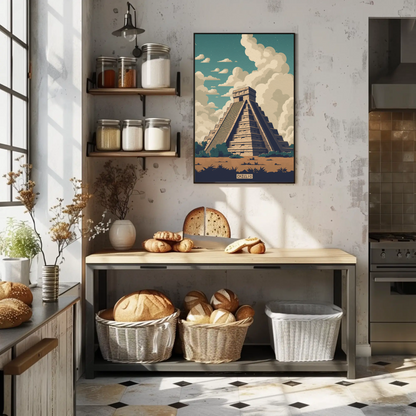 Chichen Itza Mexico Ancient Pyramid Ruins Travel Poster