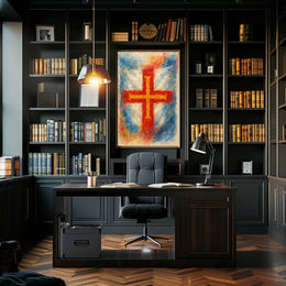 Abstract Cross in Watercolor Poster