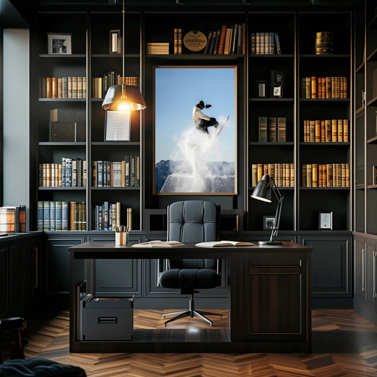 Snowboarder In Action Poster