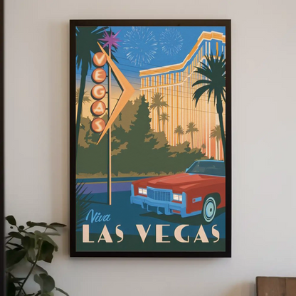 Las Vegas Vintage Poster Viva Nightlife