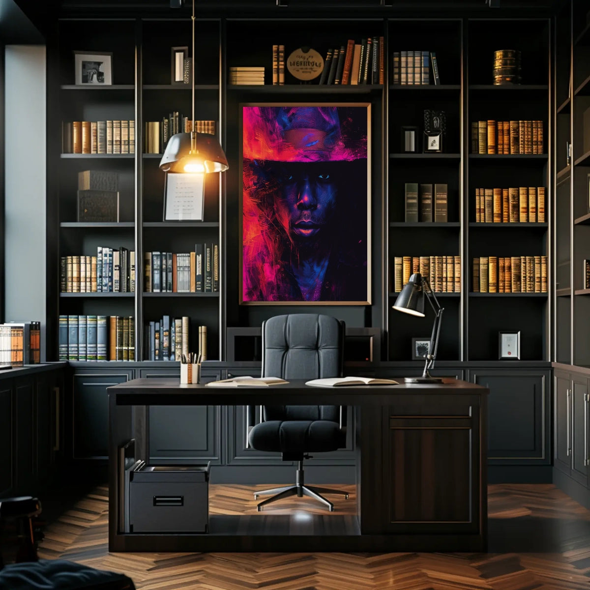 Dramatic Abstract Portrait Poster in Vibrant Colors