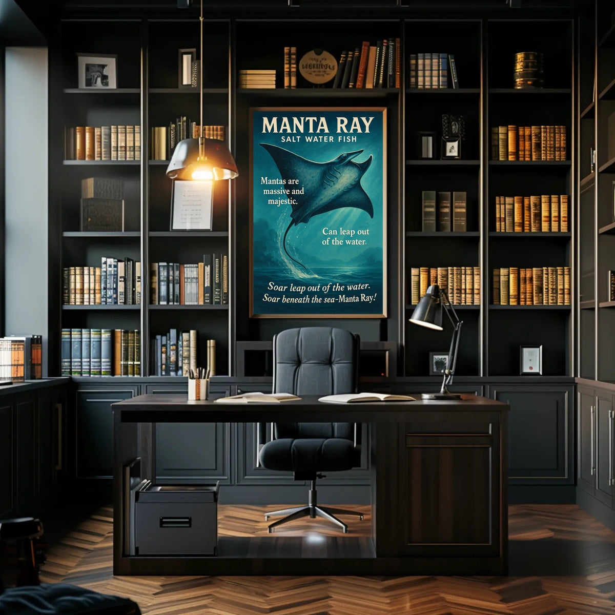 Majestic Manta Ray Poster