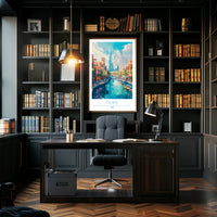 Dubai Cityscape with Burj Khalifa Travel Poster