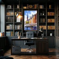 European Waterfront Scene: Vibrant Historical Cityscape Poster