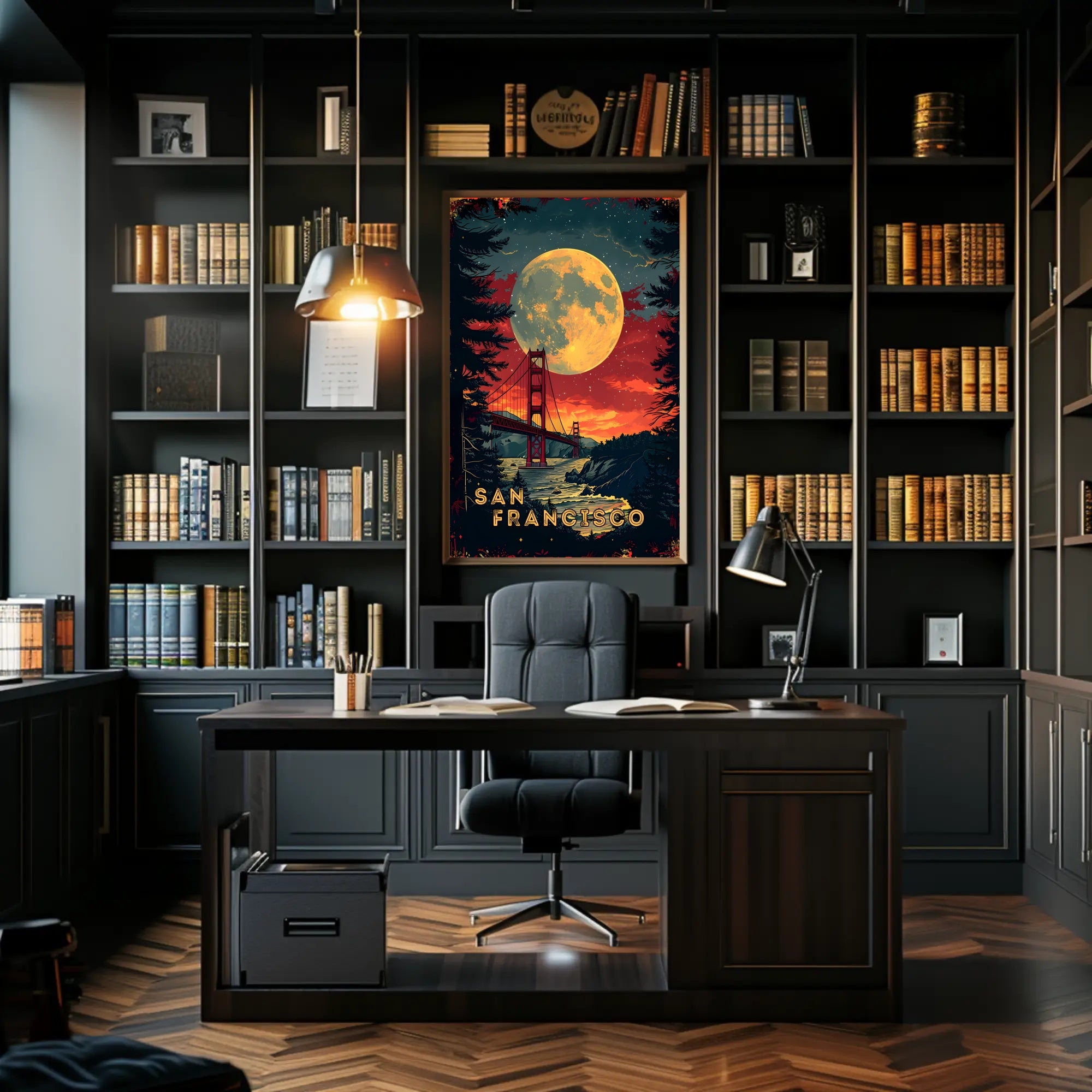 Moonlit San Francisco Poster