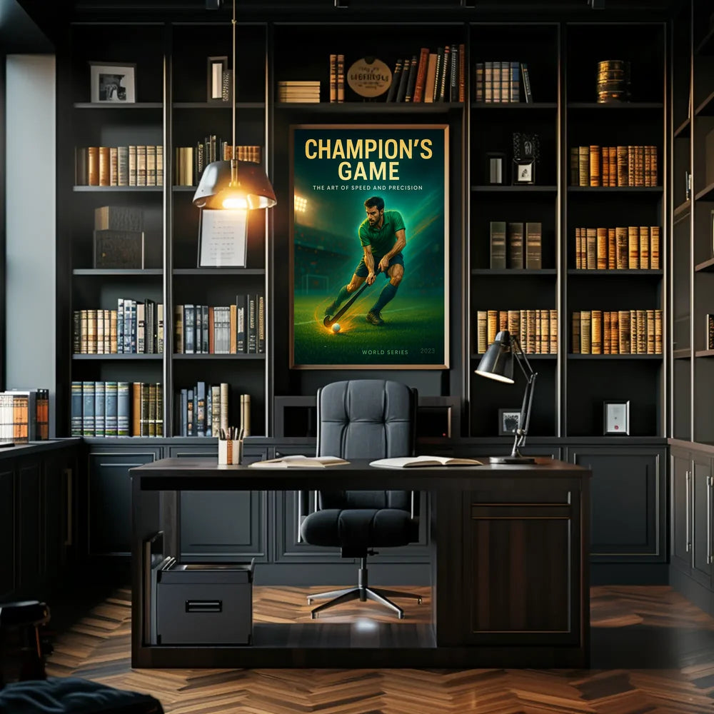 Champion's Game Field Hockey Sports Poster PosterGoat