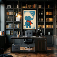 Winter Elephant Delight Poster