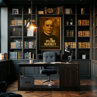 William McKinley Poster Vintage Presidential Portrait Print Analog Film Aesthetic Wall Art Historical USA