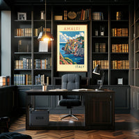 Amalfi Coast Illustration Poster