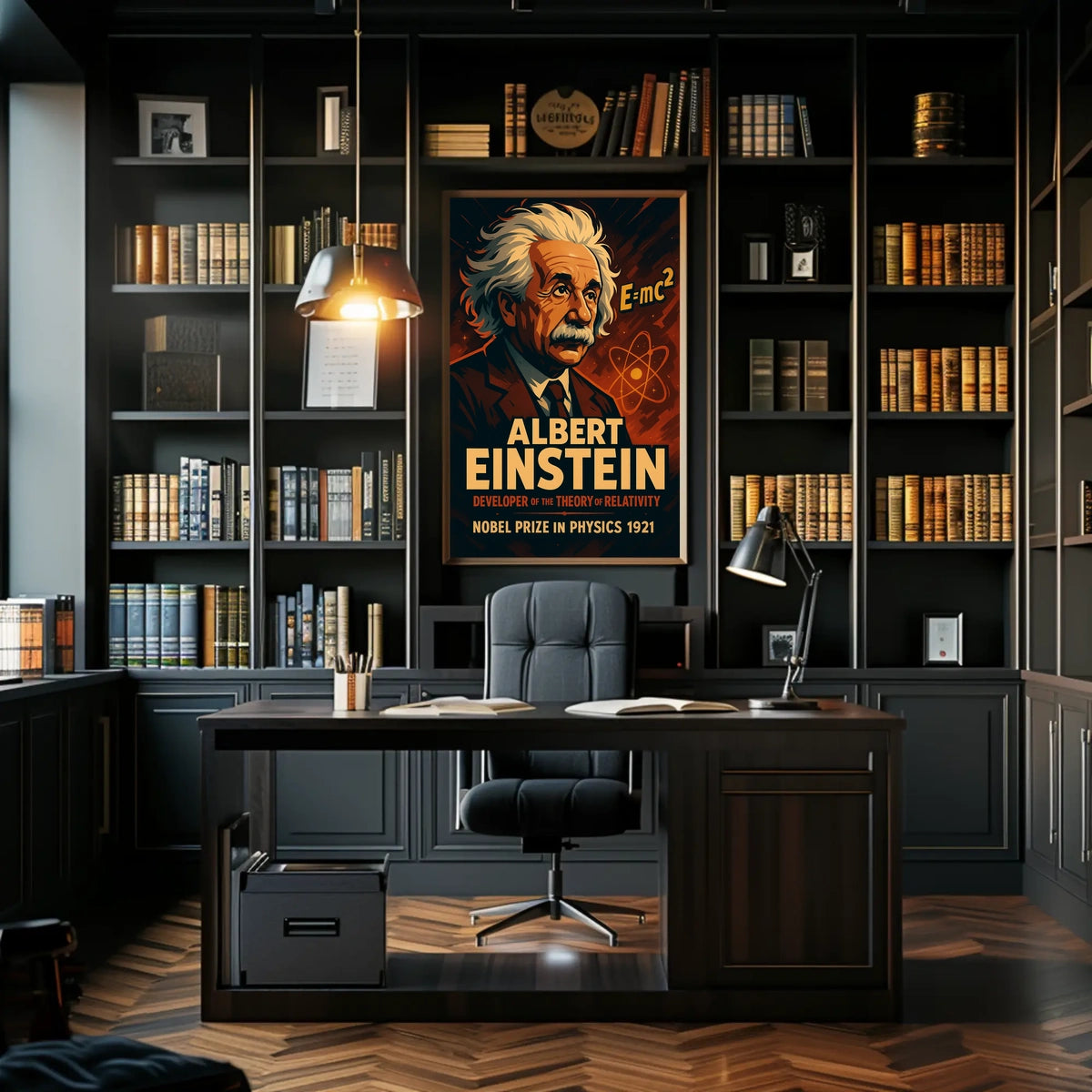 Einstein Nobel Prize 1921 Vintage Science Collectors Poster