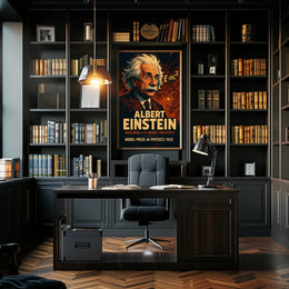 Einstein Nobel Prize 1921 Vintage Science Collectors Poster