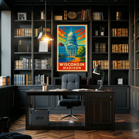 Wisconsin State Capitol Madison Poster