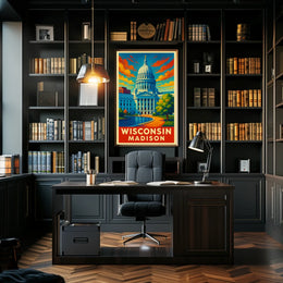 Wisconsin State Capitol Madison Poster