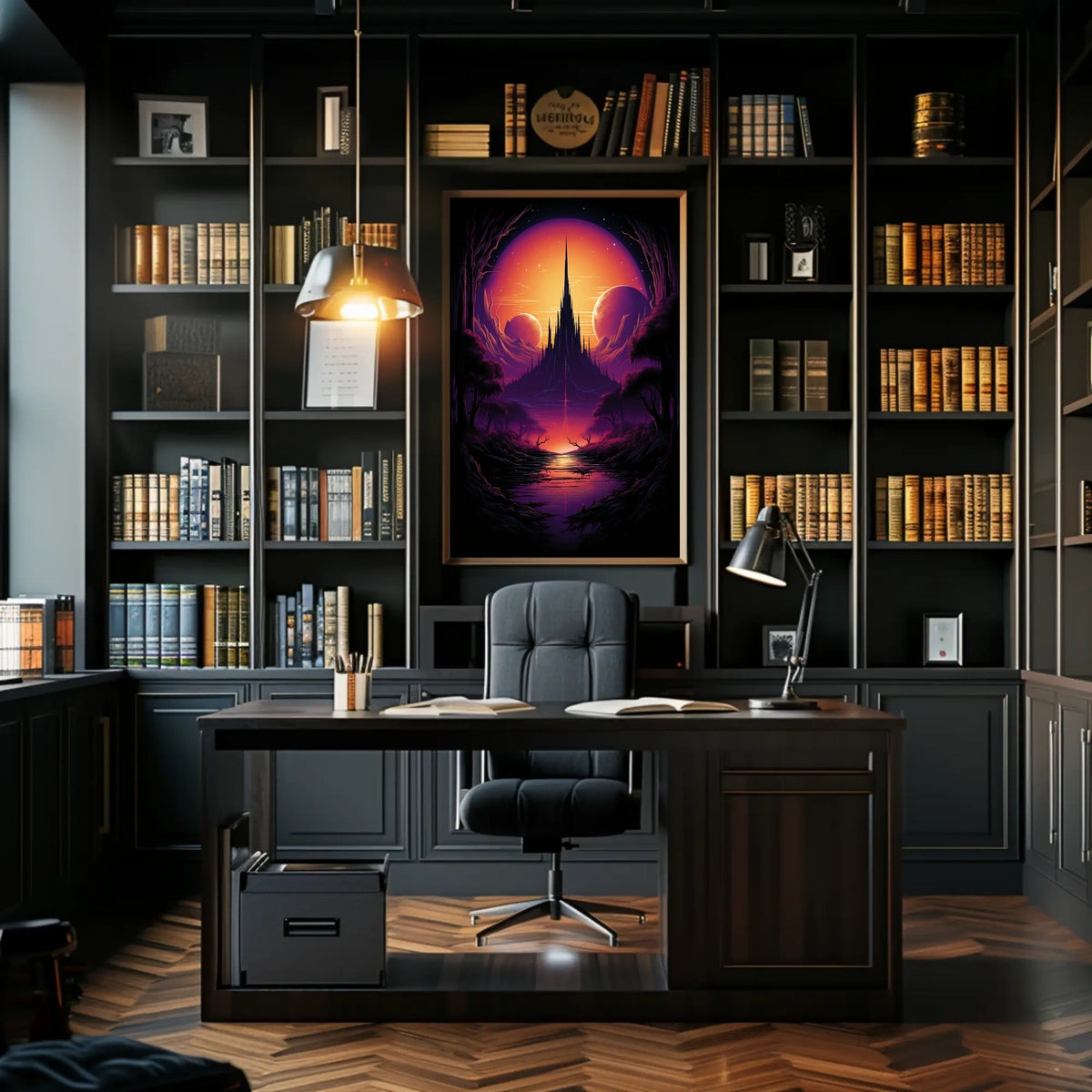 Epic Fantasy Castle in Surreal Cosmic Landscape