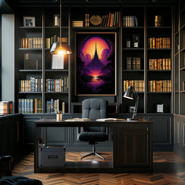 Epic Fantasy Castle in Surreal Cosmic Landscape