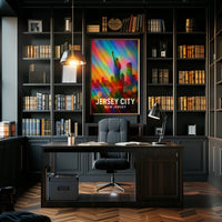 Jersey City Harbor Skyline Urban Realism Collector Poster