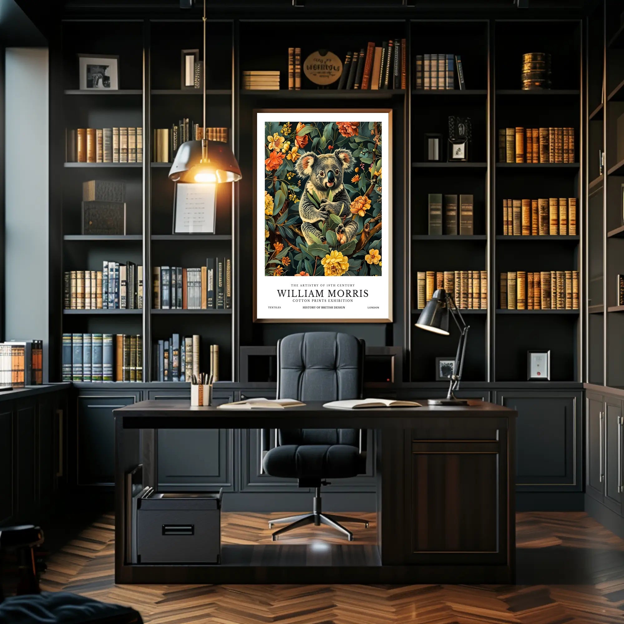 Whimsical Koala Art Poster with Nature-Inspired Design