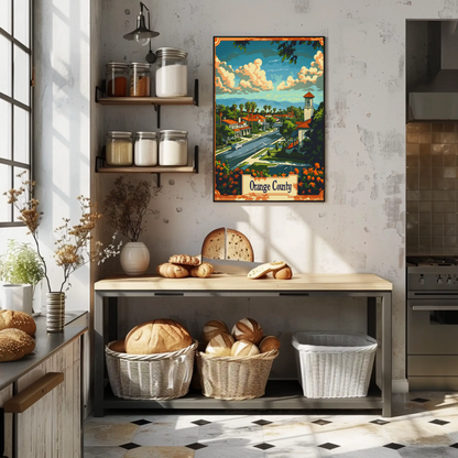 Orange County California Suburb Travel Poster