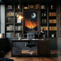 Solitary Reflection Under The Crescent Poster
