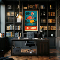 Florida Flamingo Poster