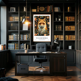 Fox in Floral Elegance: Artistic Poster
