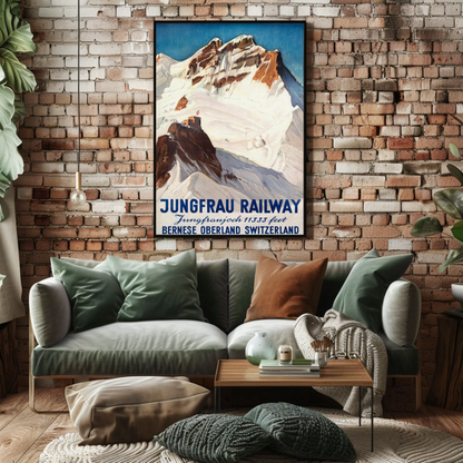 Jungfrau Railway - Switzerland Vintage Travel Poster