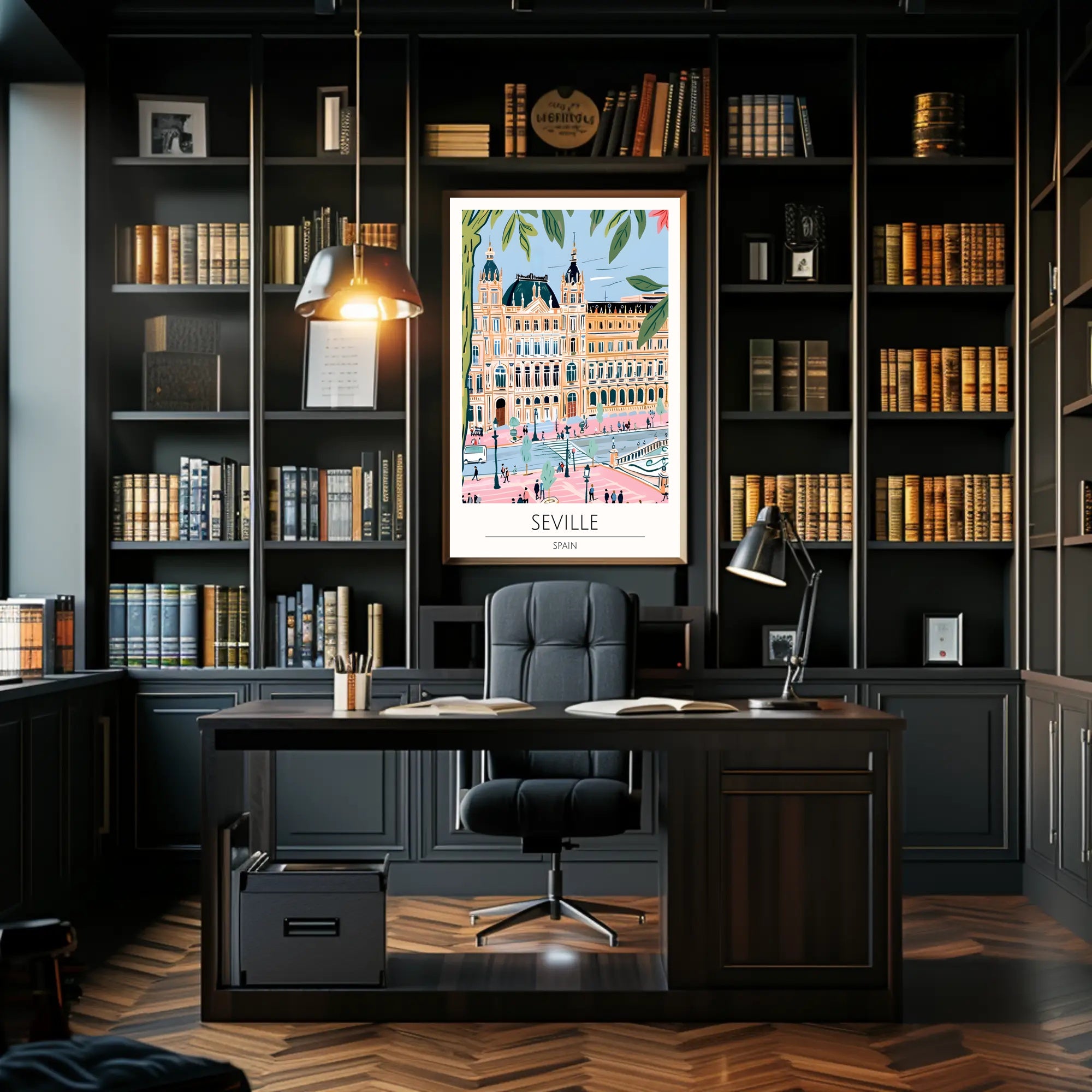 Seville Architectural Illustration Poster PosterGoat