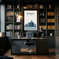 Detroit Skyline Poster PosterGoat
