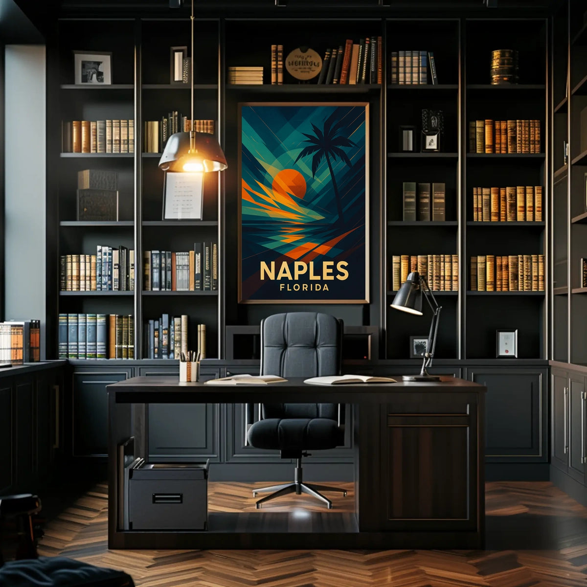 Naples Florida Sunset Vibes Poster Wall Art 18x24 Inches