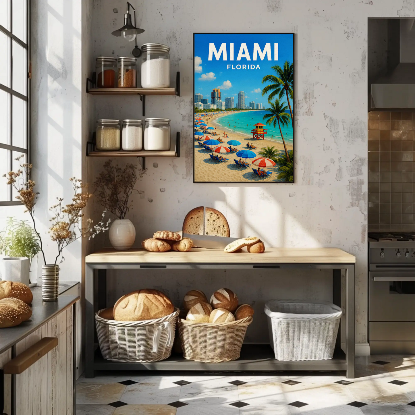 Miami Beach Florida Lifeguard Tower City Coast Poster