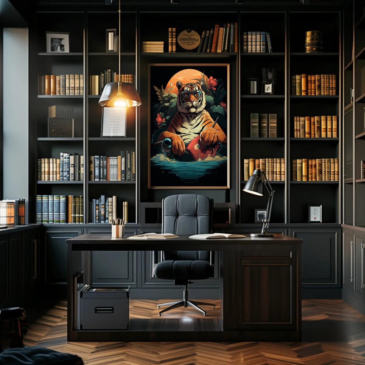 Cool Sunglasses Tiger Art Print Animal Poster