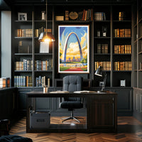 Gateway Arch Travel Poster Vintage Style Print