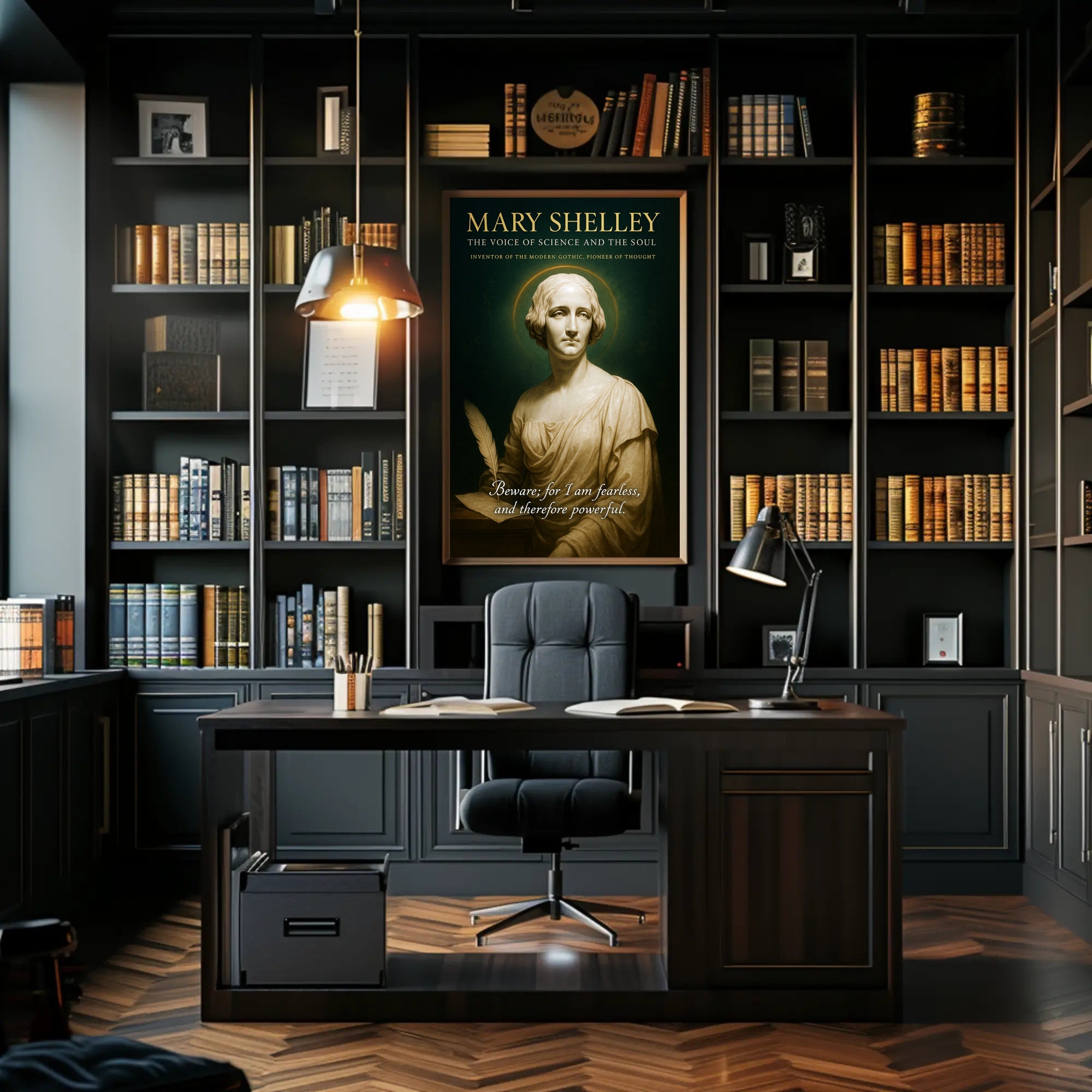 Mary Shelley - The Voice of Science and the Soul Poster PosterGoat