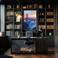 Golden Gate Bridge Twilight Art Poster, San Francisco