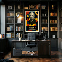 Warren G. Harding 29th President of the United States Abstract Pop Poster