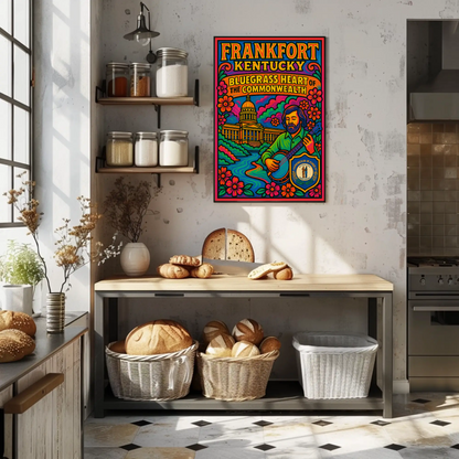 Frankfort Kentucky Bluegrass Capitol Travel Poster