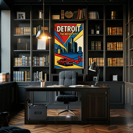 Detroit Vintage Travel Poster Wall Art Print