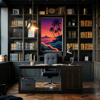 Matira Beach Retro Sunset Travel Poster PosterGoat