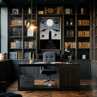 Eerie Lighthouse Under Moonlight: Fantasy or Mythology Poster PosterGoat