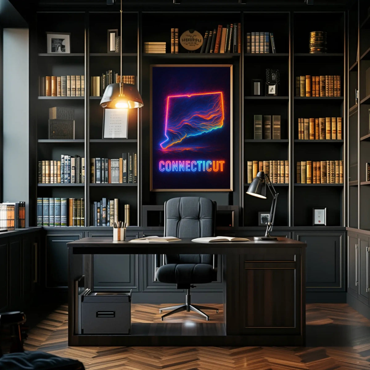 Neon Connecticut Poster