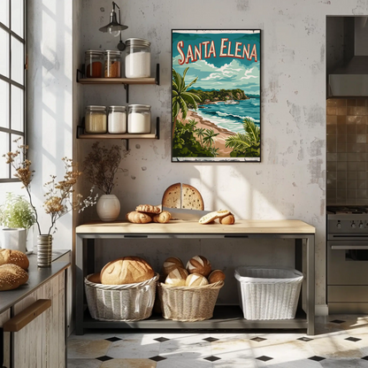 Santa Elena Mexico Beach Paradise Travel Poster