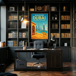 Dubai City Poster Modern Skyline Art For Travel Lovers