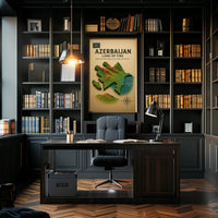 Azerbaijan Land of Fire Geographic Travel Poster