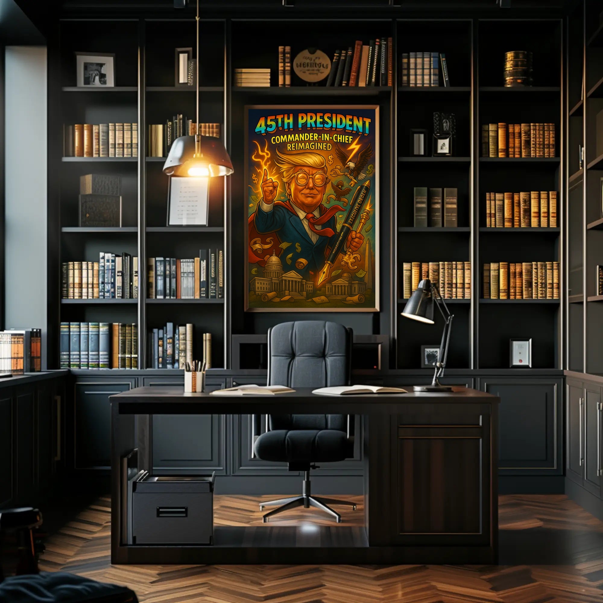 45th President Commander-in-Chief Reimagined Poster PosterGoat